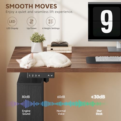 75.5 Inches Electric Standing Desk with Drawers Farmhouse Sit Stand Desk, view 6