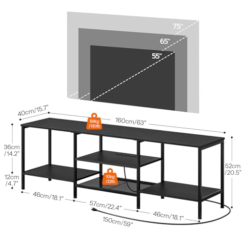 TV Stand with Power Outlets to 75 Inches, view 4