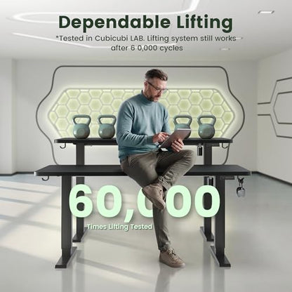 55 x 24 Standing Desk, Height Adjustable Electric Computer Desk, Sit Stand up Home Office Workstations, Black
