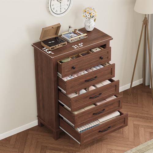 5 Dresser for Bedroom, 41.3 in Tall Vertical Drawer Dresser with Large Storage, view 5