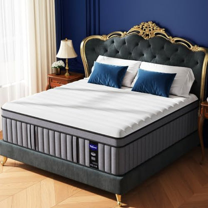 Upgraded Luxury 18 Inch King Size Hybrid Mattress in a Box, Medium Firm, view 2