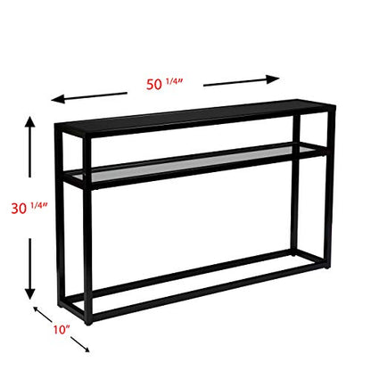 Holly & Martin Baldrick Console Table - Black - Transitional Design, Glass and Wood - Ideal for Entryway, Living Room (CK7683)