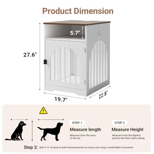 19" Dog Kennel Furniture Indoor, Dog Crate Table for Small Dogs, view 5