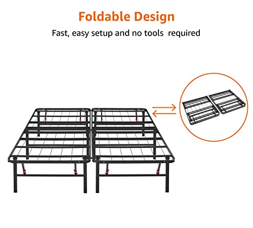 Sturdy Steel Bed Frame with Storage and Quiet Support in Black, view 5
