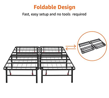 Sturdy Steel Bed Frame with Storage and Quiet Support in Black, view 5