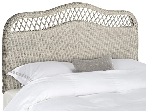 SAFAVIEH Furniture - Sephina Rattan Queen Headboard - Antique & Grey - Rattan - Coastal Woven Design - Ideal for Bedroom (SEA8033D-Q)