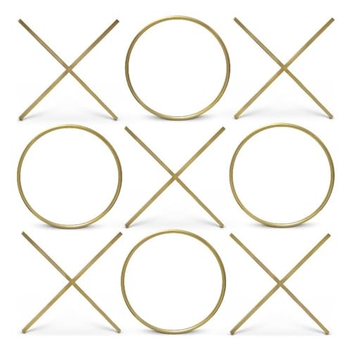 Meridian Furniture 432 XOXO Collection Modern | Contemporary Stainless Steel Wall Decor, Gold, 66.75" W x .75" D x 66.75" H
