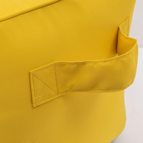 Inflatable Outdoor Ottoman for Patio, Water Resistant Pouf Cube 16", Inflatable Foot Rest, Outdoor Footstool for Poolside, Garden,Camping, Yellow