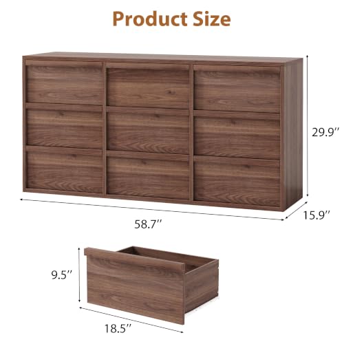 9 Drawer Dresser for Bedroom, view 3