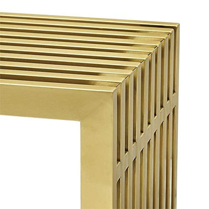 Gold stainless steel modern console table, view 5