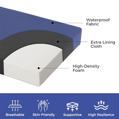 Outdoor Bench Cushions for Outdoor Furniture, 48x18x3 Inch, Waterproof Bench Pillow, Fade Resistant Long Bench Seat Pads for Garden, Indoor, Porch Swing, Navy Blue