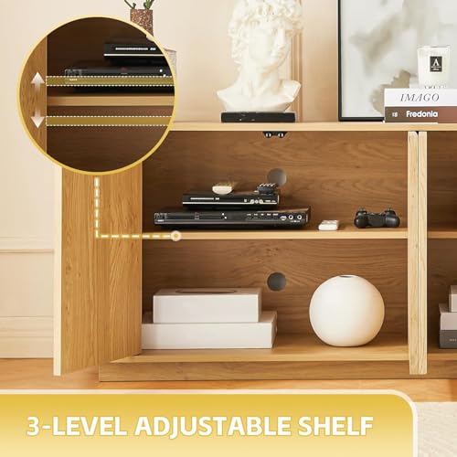 Fluted TV Stand for TVs Up to 75 Inch, view 5