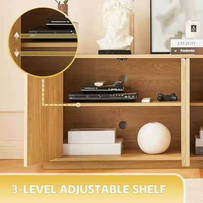 Fluted TV Stand for TVs Up to 75 Inch, view 5