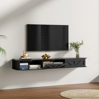 Black Floating TV Stand for 43 55 65 70 inch TV, view 3