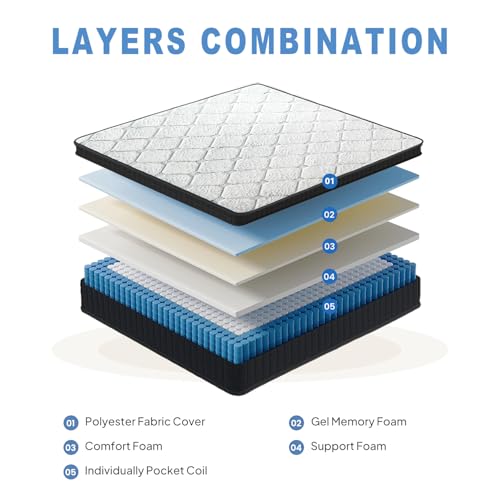 10 Inch Queen Hybrid Mattress in a Box, Medium Firm Memory Foam, view 7