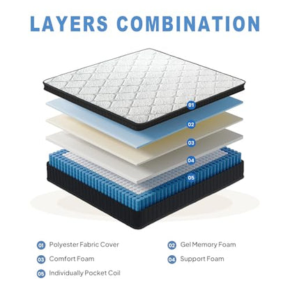 10 Inch Queen Hybrid Mattress in a Box, Medium Firm Memory Foam, view 7