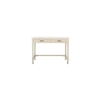 SAFAVIEH Home Collection Mckinlee Distressed White 2-Drawer Computer Table Office Desk Table