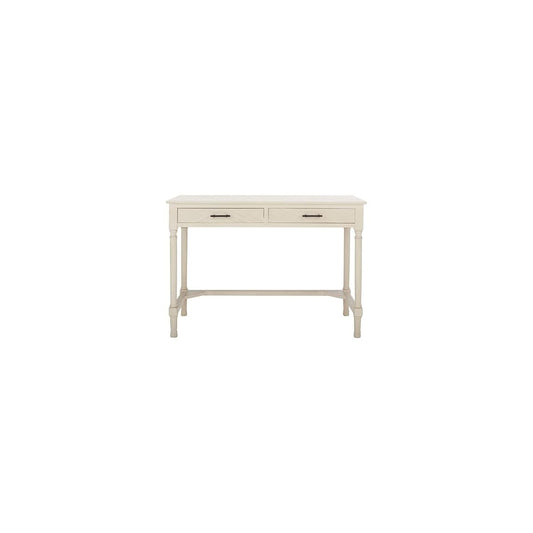 SAFAVIEH Home Collection Mckinlee Distressed White 2-Drawer Computer Table Office Desk Table