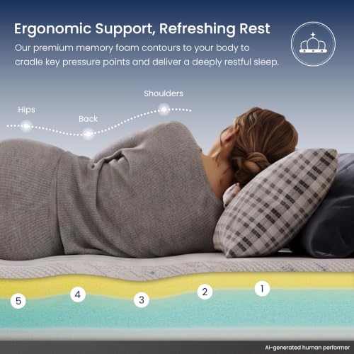 12" King Memory Foam Mattress, Cooling Ice Silk, Copper-Infused, view 4