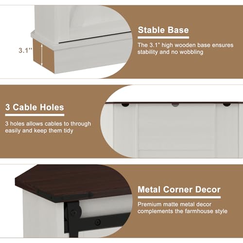 Corner TV Stand for 65 Inch TV, with Sliding Barn Door, view 7