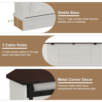 Corner TV Stand for 65 Inch TV, with Sliding Barn Door, view 7