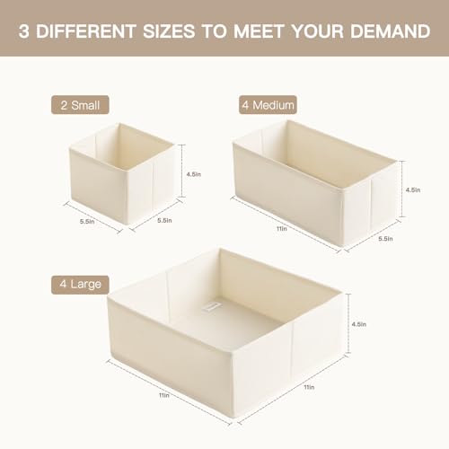 Drawer Organizer Clothes, 10 Pack Dresser Organizer for Baby Clothes, Underwear, view 4