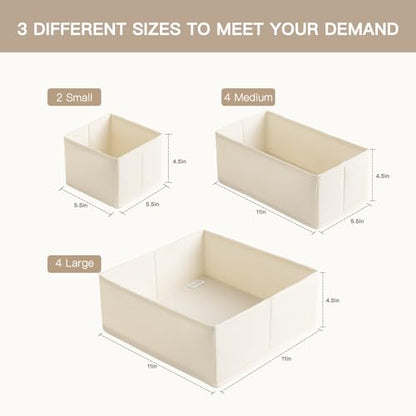 Drawer Organizer Clothes, 10 Pack Dresser Organizer for Baby Clothes, Underwear, view 4