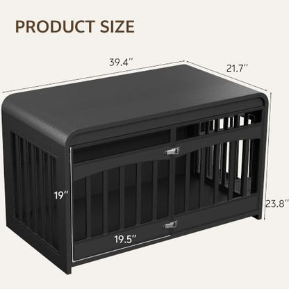 Dog Crate Furniture, 39'' Dog Kennel Indoor for Small/Medium Dogs, view 3