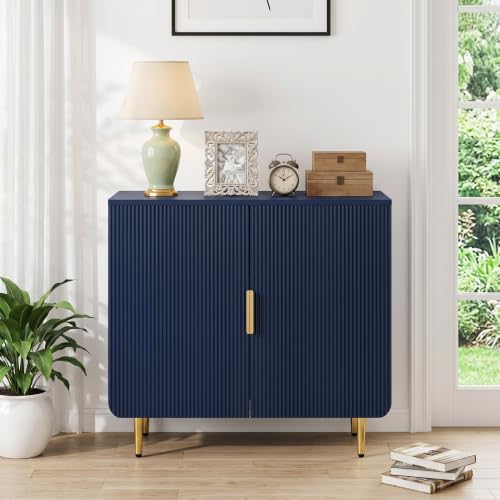 31" Fluted Buffet Cabinet,Modern Sideboard Cabinet with Storage,Blue, view 5