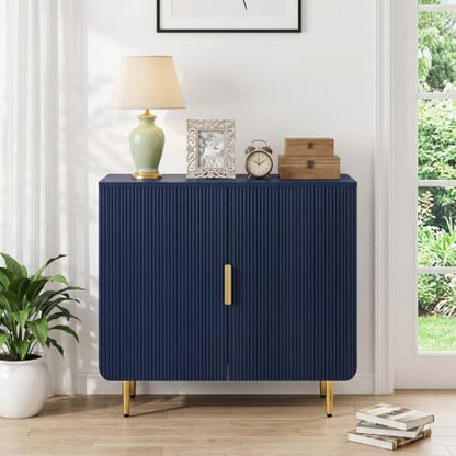 31" Fluted Buffet Cabinet,Modern Sideboard Cabinet with Storage,Blue, view 5