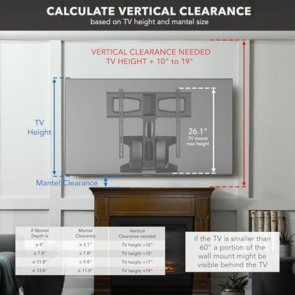 MOUNT-IT! Motorized Fireplace TV Wall Mount, view 6