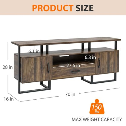 70 Inch Industrial TV Stand for TVs Up to 75", view 3
