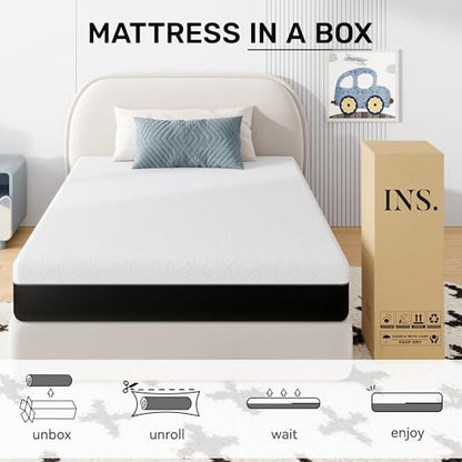 Twin Mattress, 8 Inch Memory Foam Mattress in a Box, Medium Firm, Supportive & Pressure Relief, Removable Cover, CertiPUR-US Certified, No Fiberglass