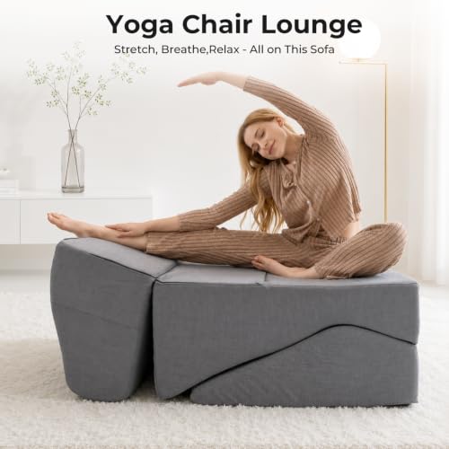 3-IN-1 Convertible Chaise Lounge Chair Indoor, Corduroy Boneless Couch, view 7