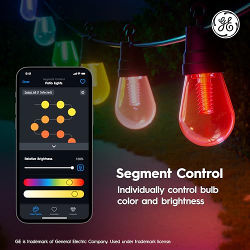 GE Dynamic Effects Smart Cafe Lights, Color Changing Patio String Lights, view 7