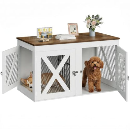 41.3" Dog Crate Furniture with Removable Divider, 3 Doors, view 2