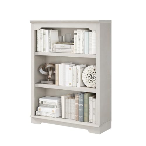3 Tier Sturdy Bookshelf with Thick Board, 31.5" Wide Wooden Book Shelf, Freestanding Open Display Storage Bookshelves for Study Room, Home Office, Living Room