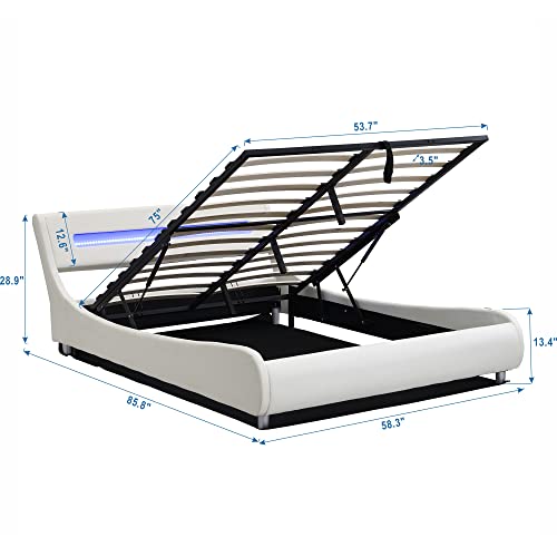 Full Size Bed Frame for Bedroom Full Size Low Profile Upholstered Platform Bed, view 3