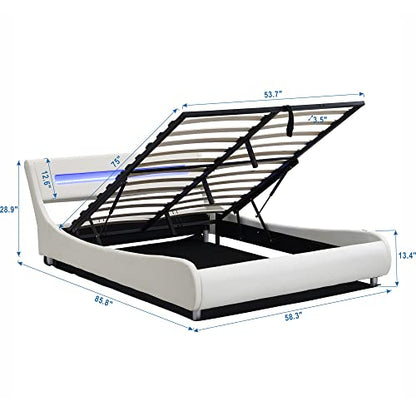 Full Size Bed Frame for Bedroom Full Size Low Profile Upholstered Platform Bed, view 3