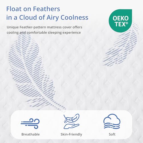 EGOHOME Medium Queen Mattress 12 Inch Memory Foam Mattresses Bed in a Box with Gel Foam and Removeable Fiberglass Free Cover for Cool Sleep and Back Pain Relief, CertiPUR-US Certified, Blue