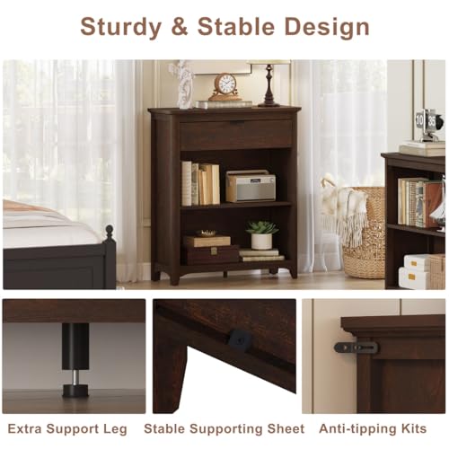 Bookcase with Drawer, Open Storage Book Cases/Shelves, view 4