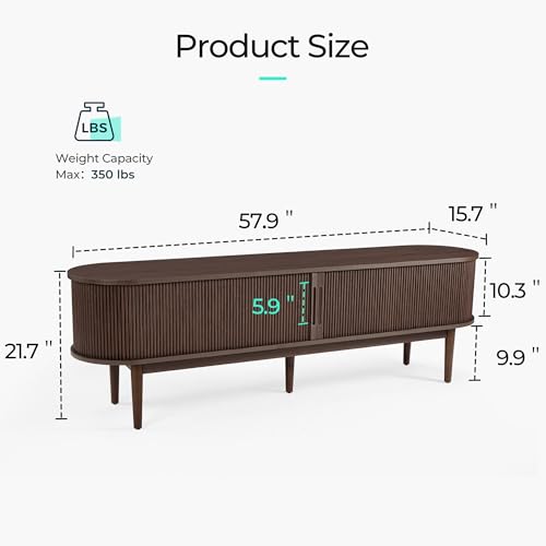 58" Fluted TV Stand for TVs up to 65 Inch, view 3
