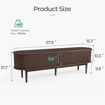 58" Fluted TV Stand for TVs up to 65 Inch, view 3