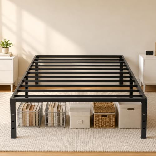 Twin Bed Frame 14 Inch Metal Platform with Under Bed Storage Space, view 4