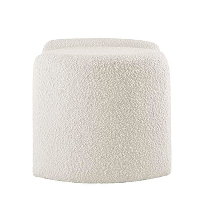 EEI-5561-IVO Nebula Boucle Upholstered Upholstered Ottoman, Ivory