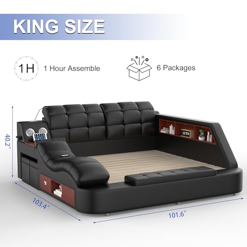Multifunction Smart King Bed Frame, view 3