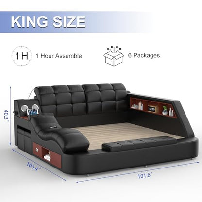 Multifunction Smart King Bed Frame, view 3