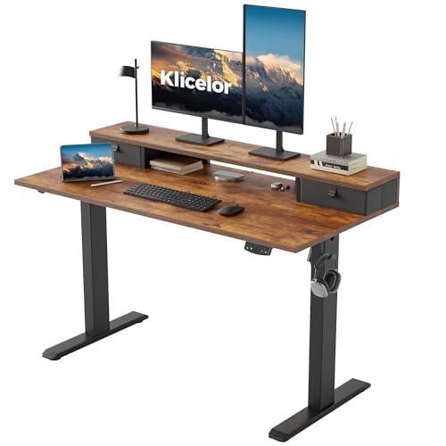 Klicelor 48 x23 Inch Electric Standing Desk with Drawers, view 2