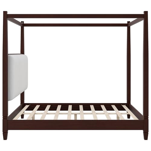 Cara Wooden Canopy Queen Bed Frame With Headboard, view 7