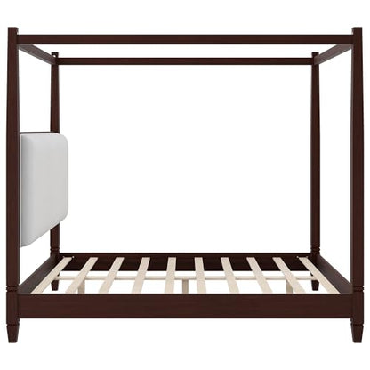 Cara Wooden Canopy Queen Bed Frame With Headboard, view 7
